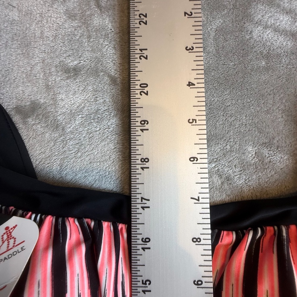 NWT ZeroXposur Starfish Tankini Top Size 16 Pink Black Striped Swim Top UPF 30+ - Picture 12 of 14